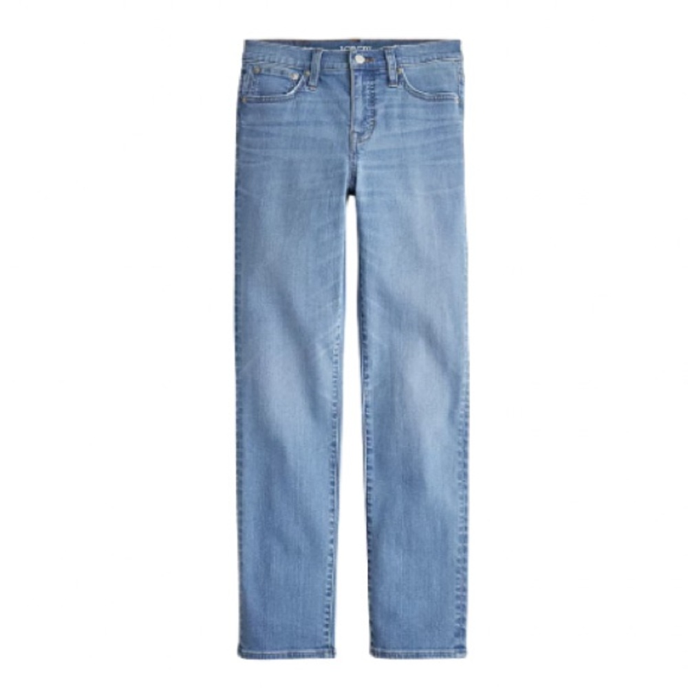 J. Crew Mid-Rise Slim Jean in 2003 Super Stretch in Light Denim